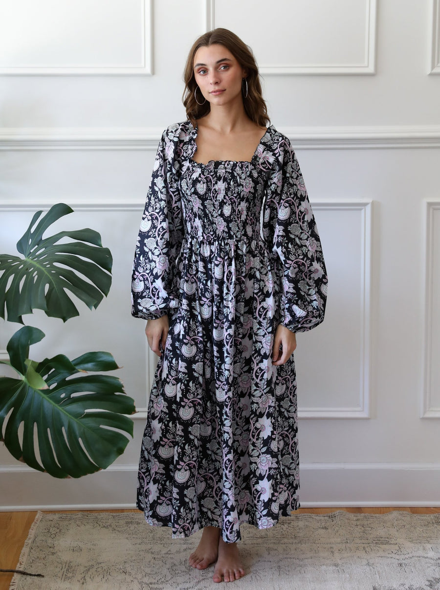 Catherine Dress in Tropical Night