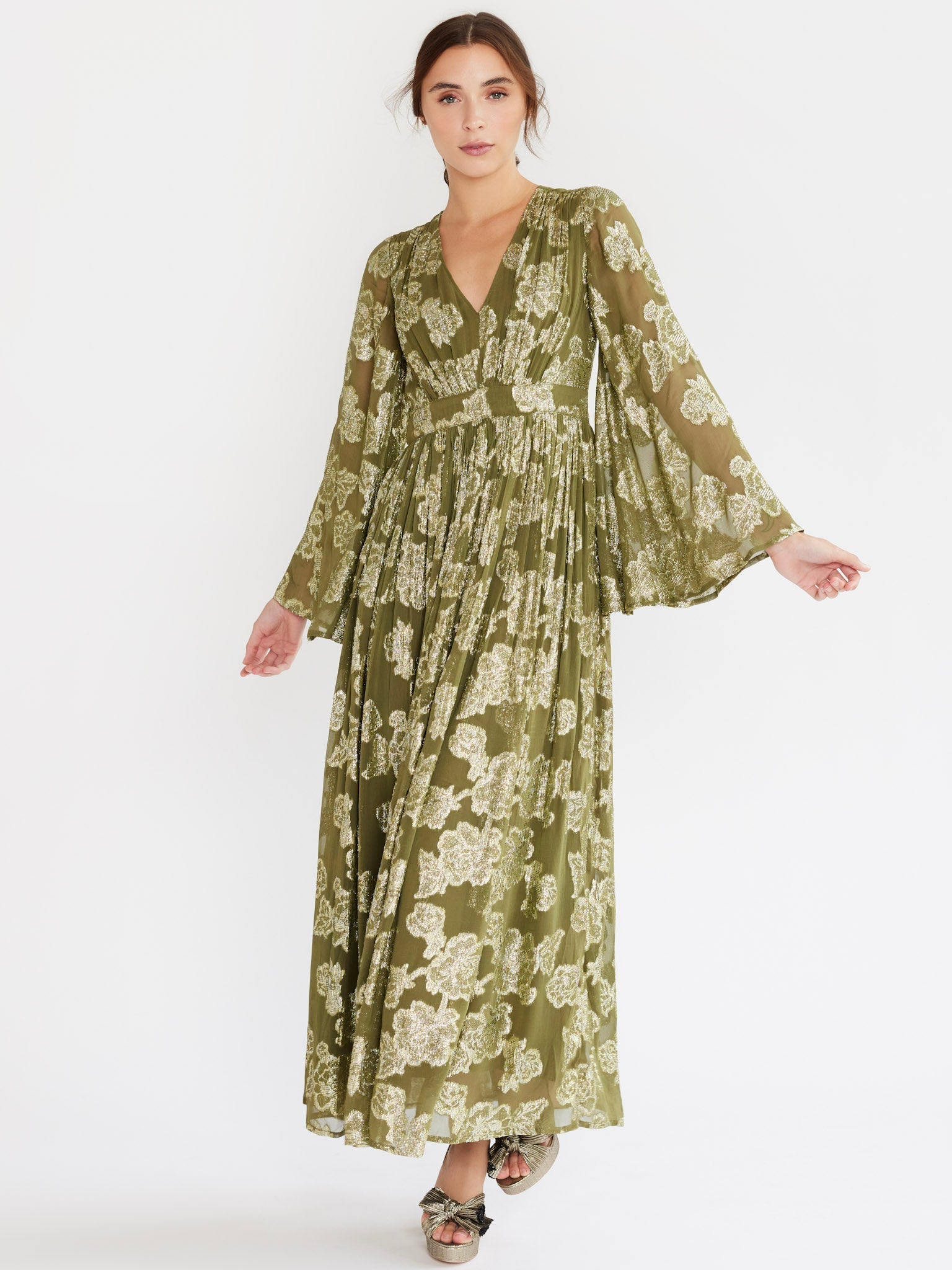 MILLE Clothing Caye Dress in Gold Leaf