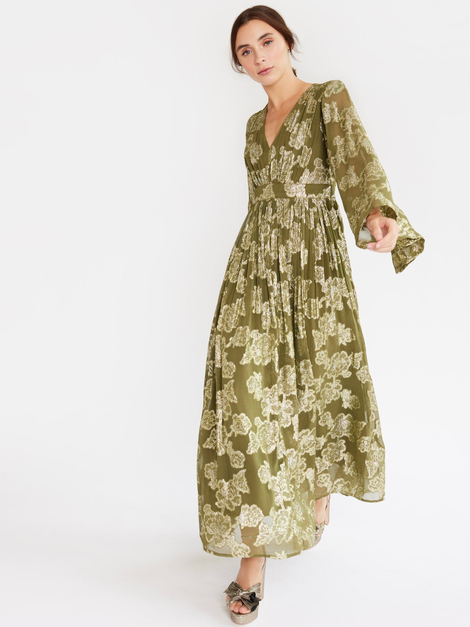MILLE Clothing Caye Dress in Gold Leaf