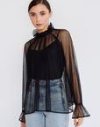MILLE Clothing Chantal Top in Black Tulle