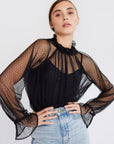 MILLE Clothing Chantal Top in Black Tulle