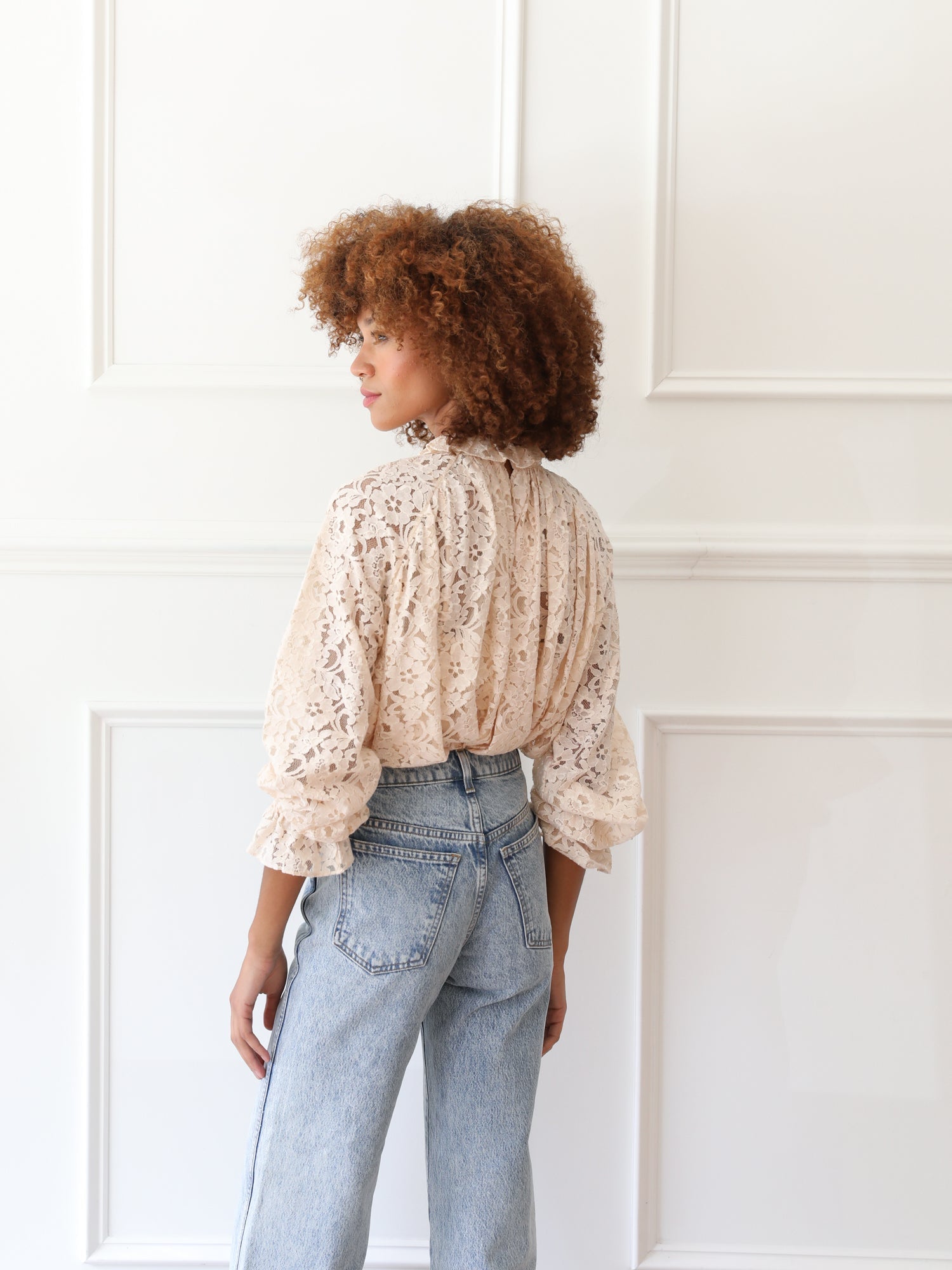 MILLE Clothing Chantal Top in Vanilla Lace