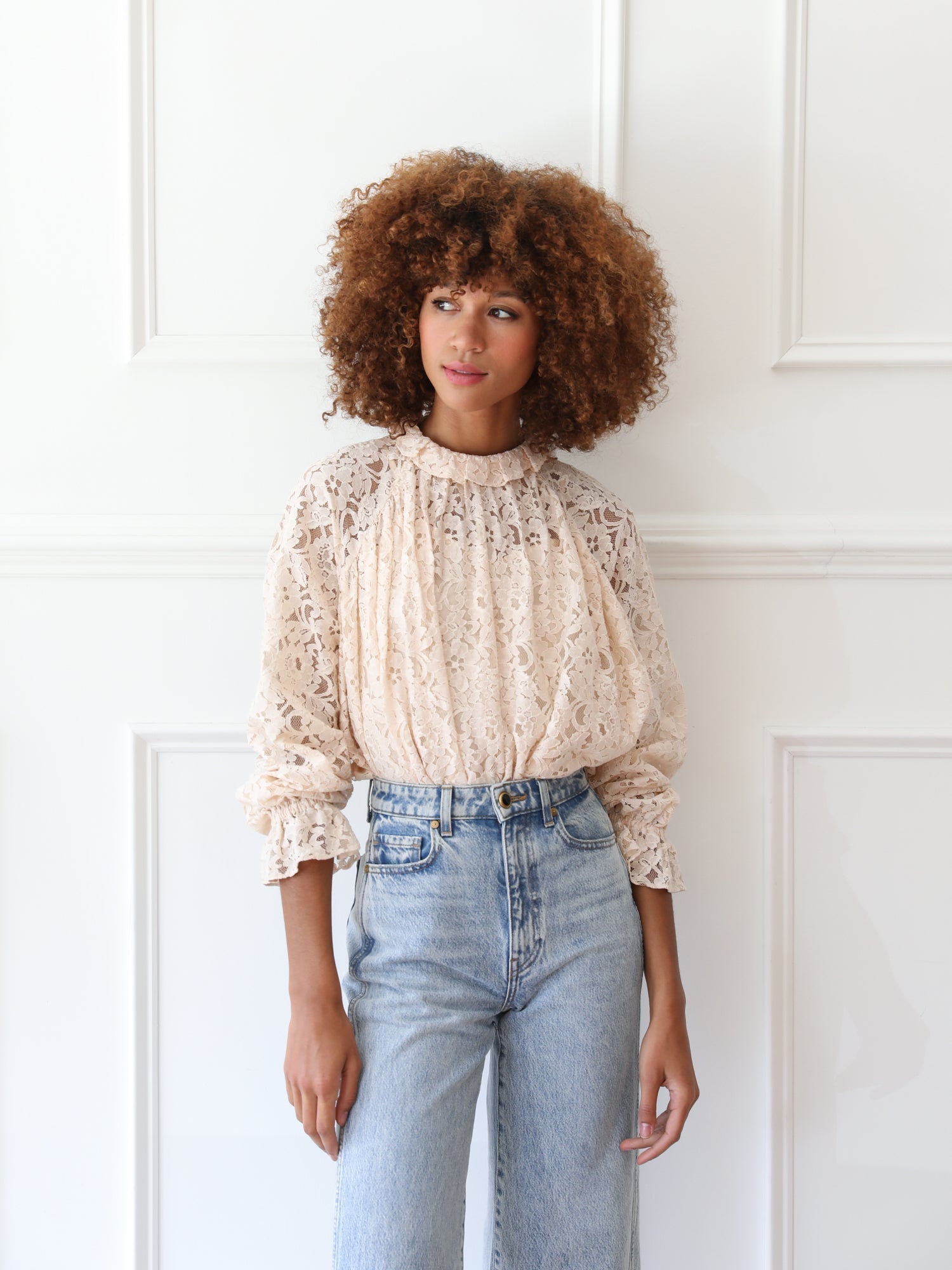 MILLE Clothing Chantal Top in Vanilla Lace