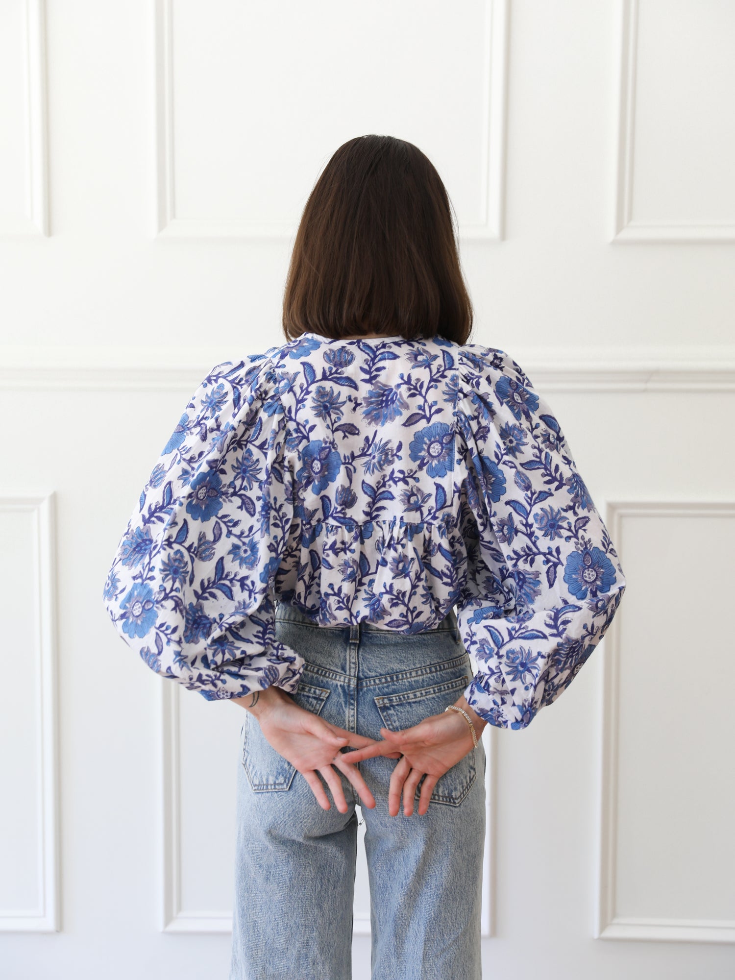 MILLE Clothing Charlie Top in Blue Floral