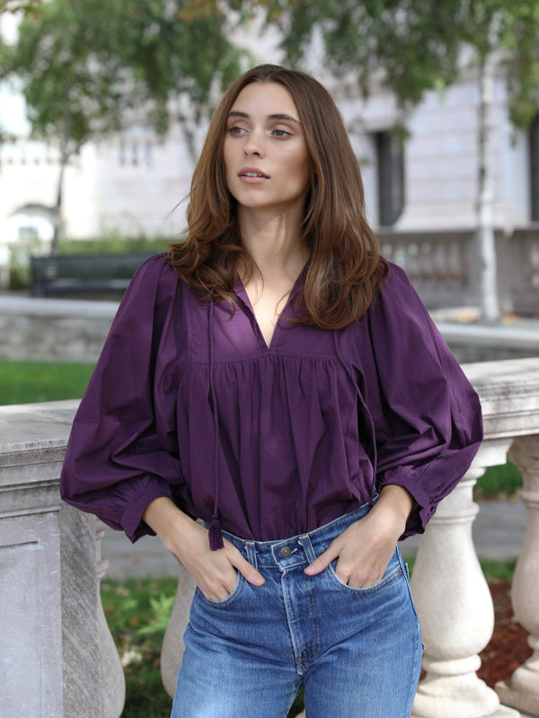 Charlie Top in Plum Organic Cotton — view 4