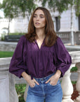 MILLE Clothing Charlie Top in Plum Organic Cotton