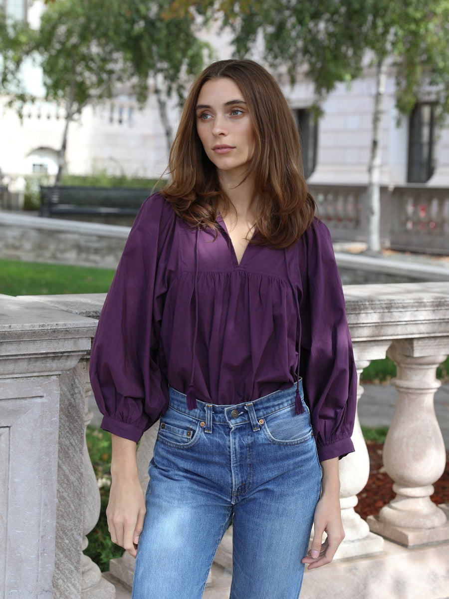 Charlie Top in Plum Organic Cotton — alternate view