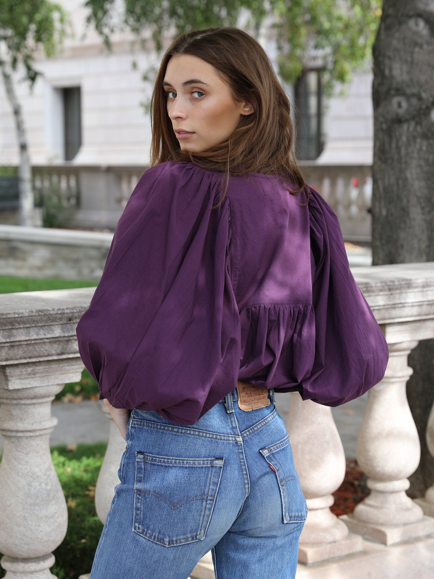 MILLE Clothing Charlie Top in Plum Organic Cotton