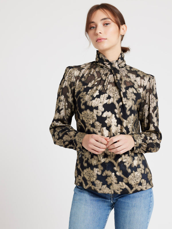Charlotte Top in Metallic Jacquard — view 7