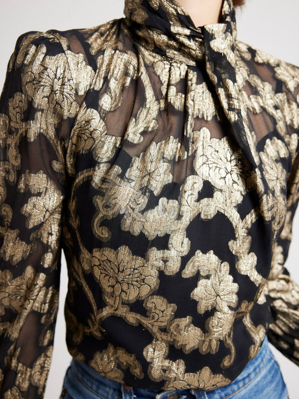 Charlotte Top in Metallic Jacquard — view 6
