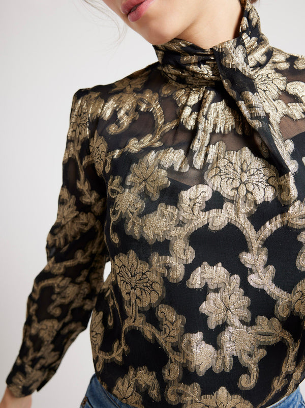 Charlotte Top in Metallic Jacquard — view 8