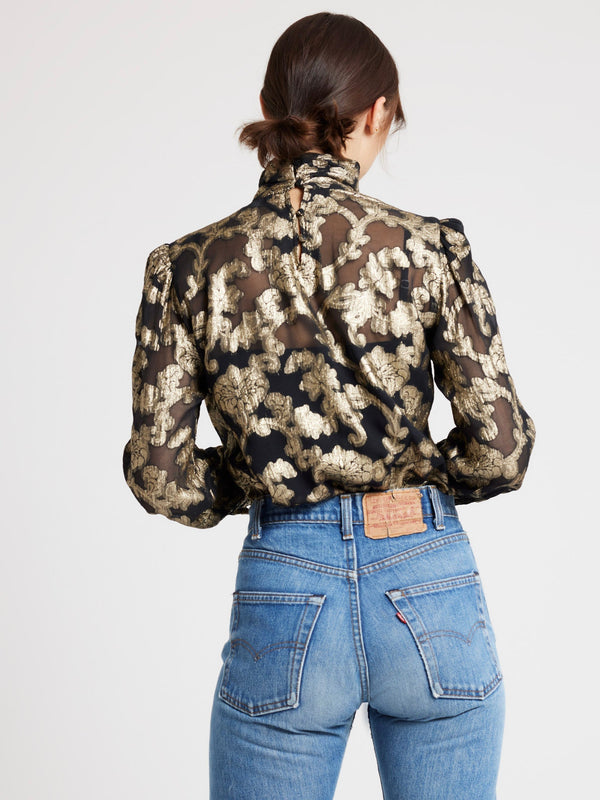 Charlotte Top in Metallic Jacquard — view 3