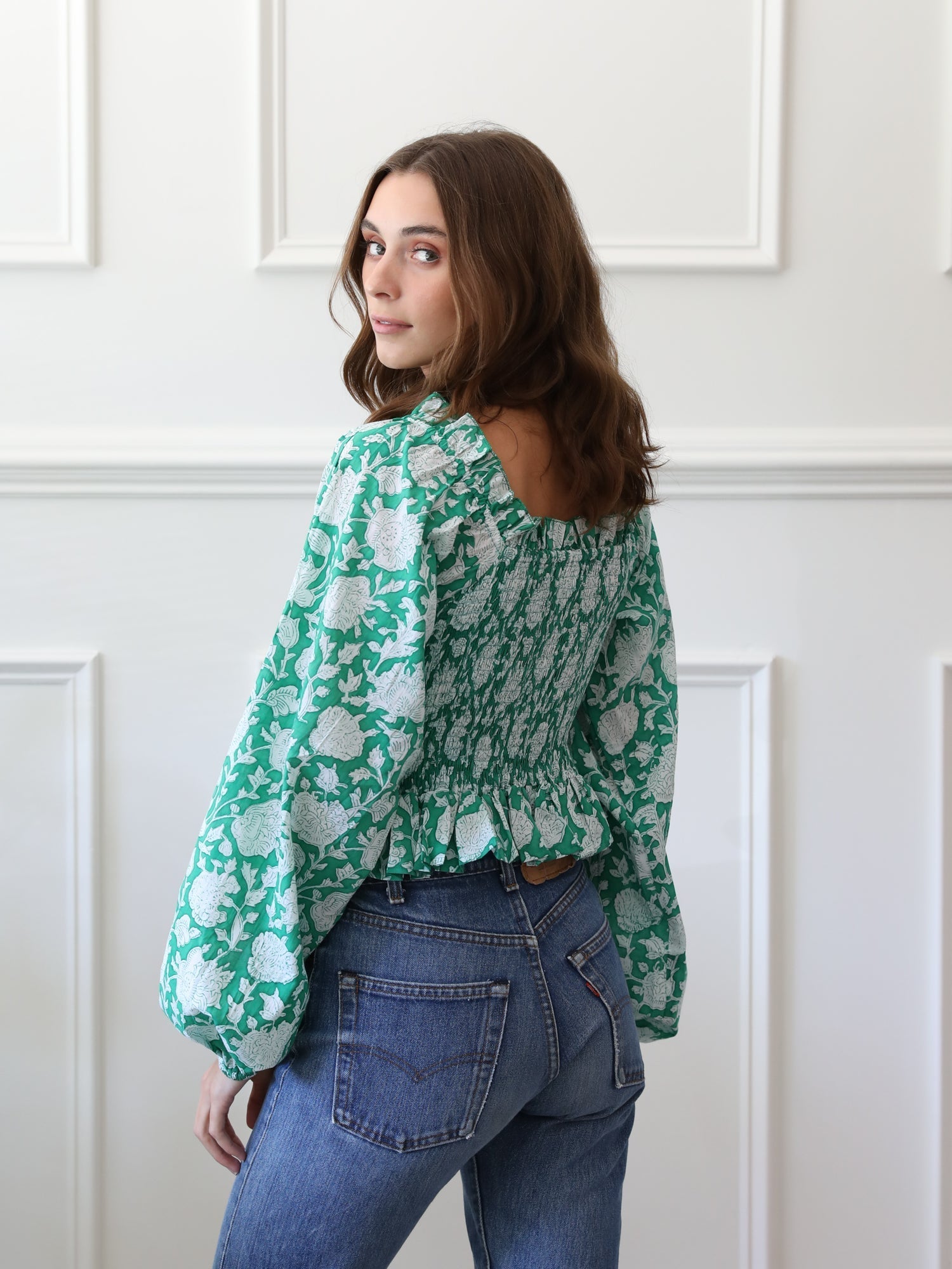 MILLE Clothing Circe Top in Green Zinnia