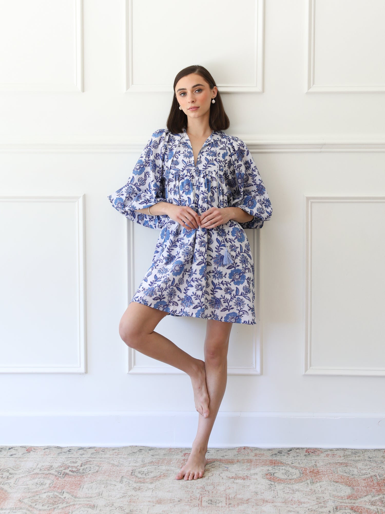 MILLE Clothing Daisy Dress in Blue Floral