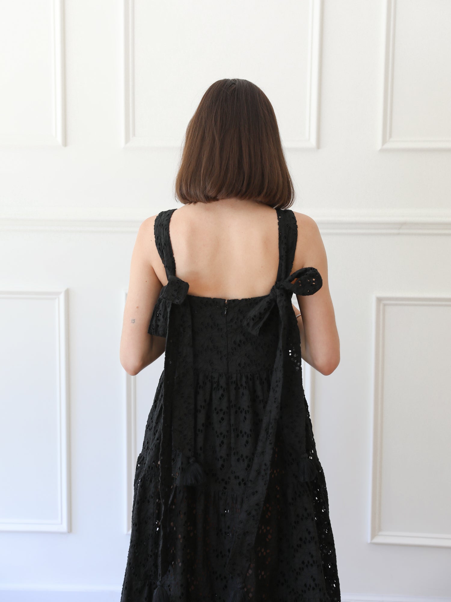 MILLE Clothing Daphne Dress in Black Floral Eyelet