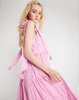 MILLE Clothing Daphne Dress in Bubblegum Polka Dot Eyelet