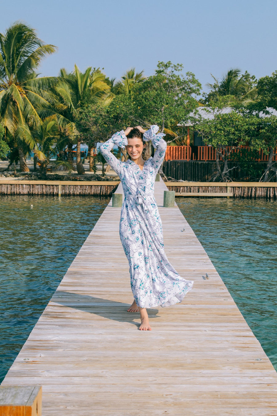 Elisabetta Dress in Cornflower — alternate view