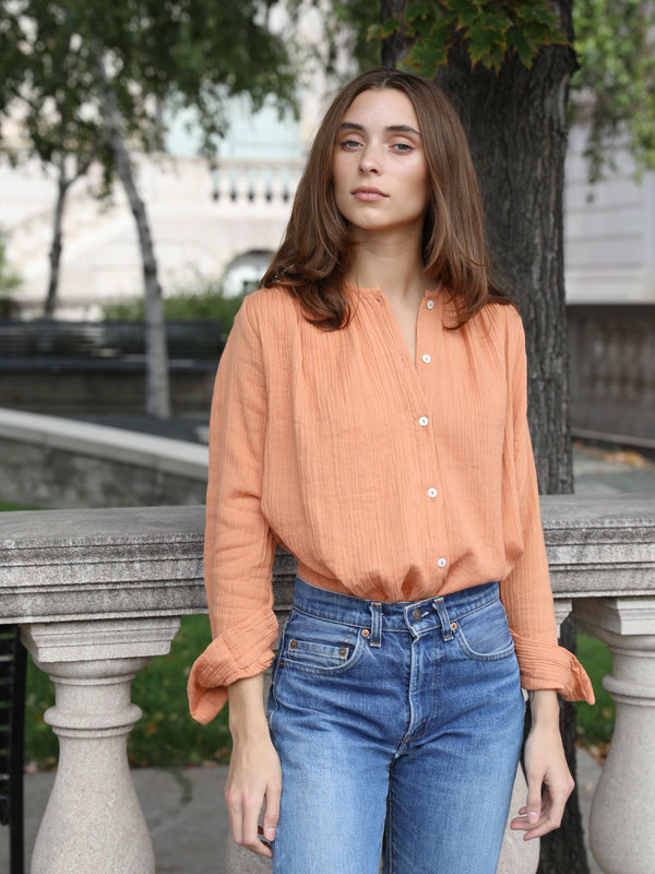 Florian Top in Sandstone Double Gauze — view 3
