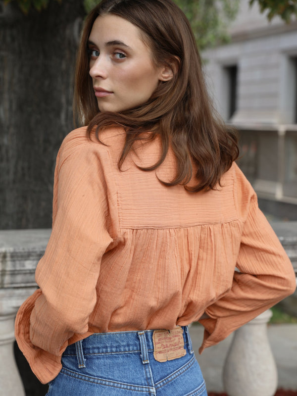 Florian Top in Sandstone Double Gauze — view 4