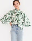 MILLE Clothing Gigi Top in Green Bouquet