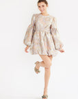 MILLE Clothing Giselle Dress in Pink Brocade