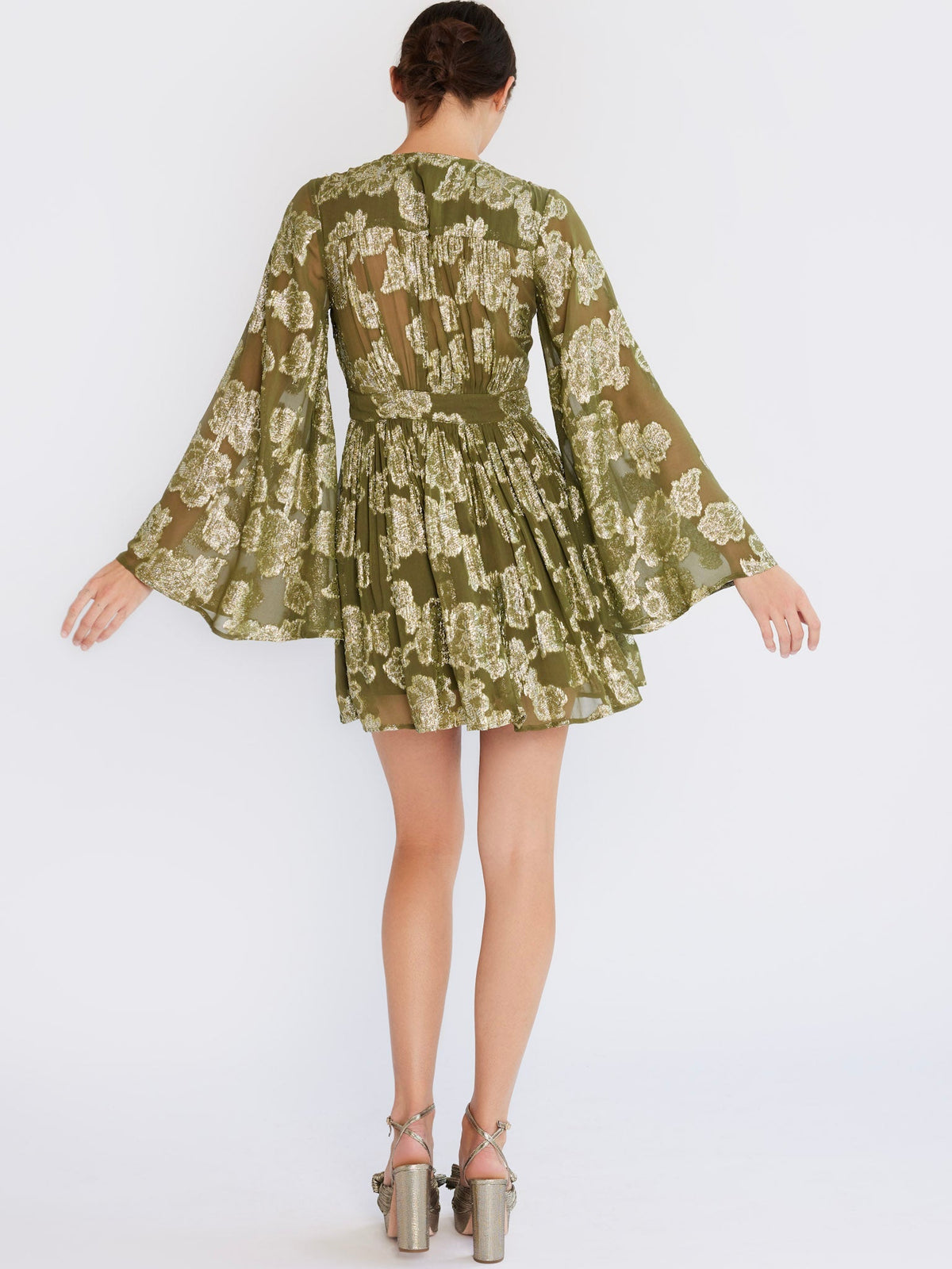 Goldie Dress in Gold Leaf — The cut