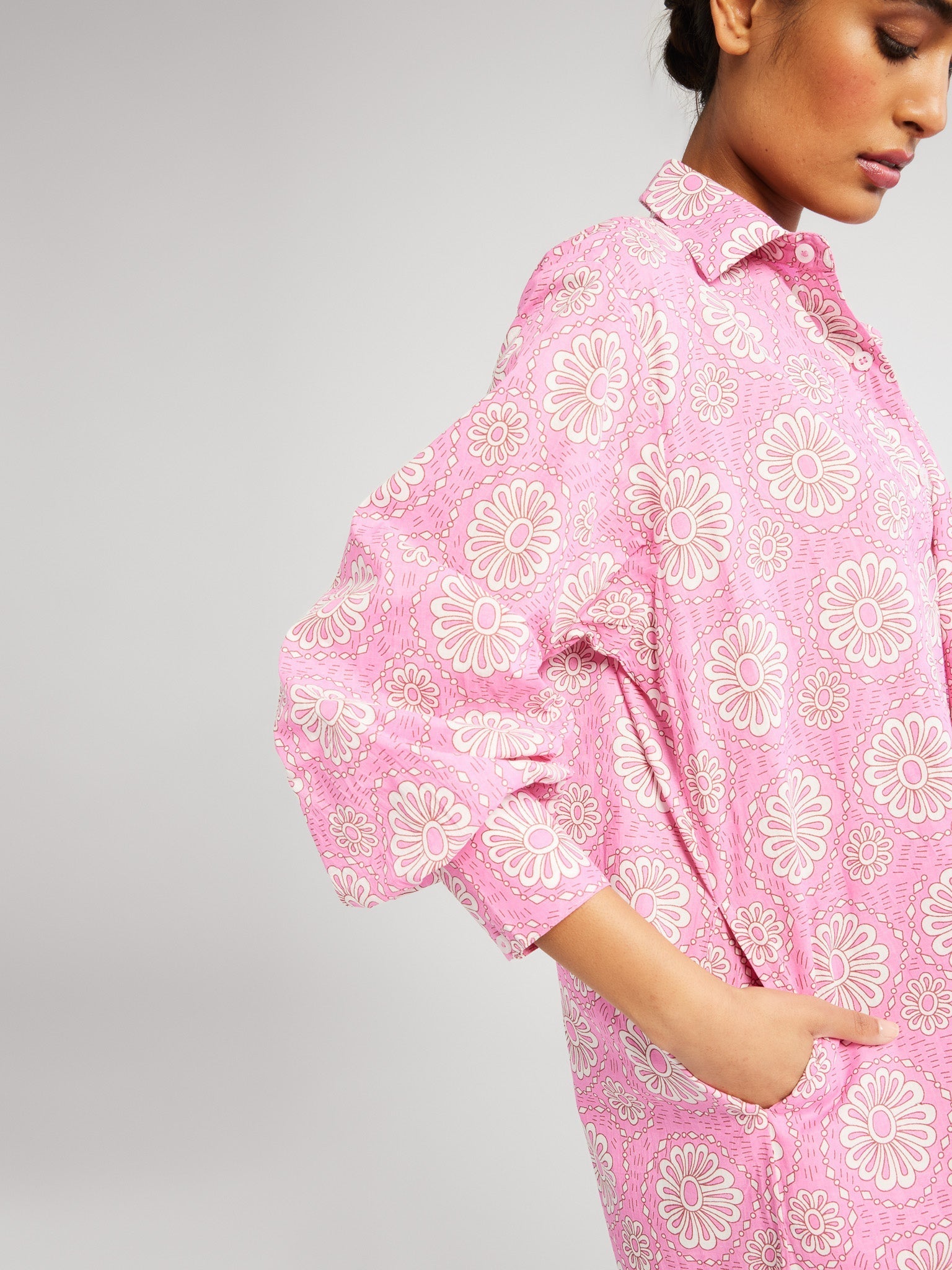 MILLE Clothing Holly Mini Dress in Pink Daisy