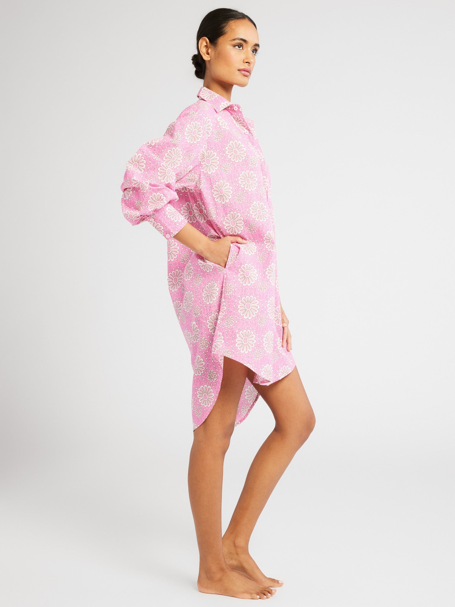 MILLE Clothing Holly Mini Dress in Pink Daisy
