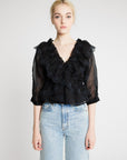 MILLE Clothing Isabella Top in Black Organza Eyelet