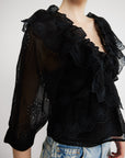 MILLE Clothing Isabella Top in Black Organza Eyelet