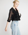 MILLE Clothing Isabella Top in Black Organza Eyelet