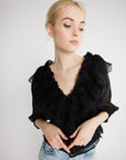 MILLE Clothing Isabella Top in Black Organza Eyelet