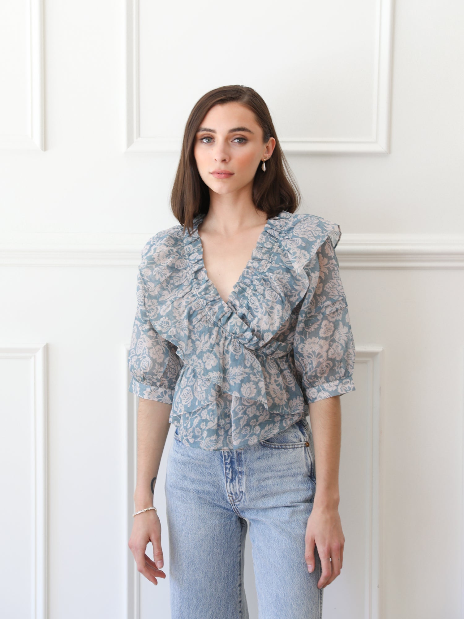 MILLE Clothing Isabella Top in Blue Mist
