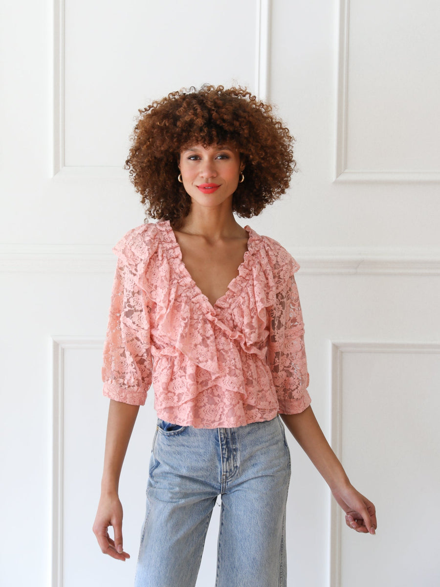 Isabella Top in Blush Lace — alternate view