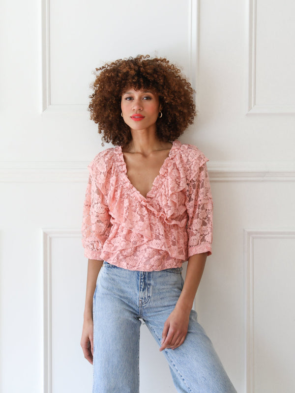 Isabella Top in Blush Lace — view 1