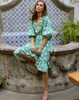 MILLE Clothing June Dress in Green Zinnia