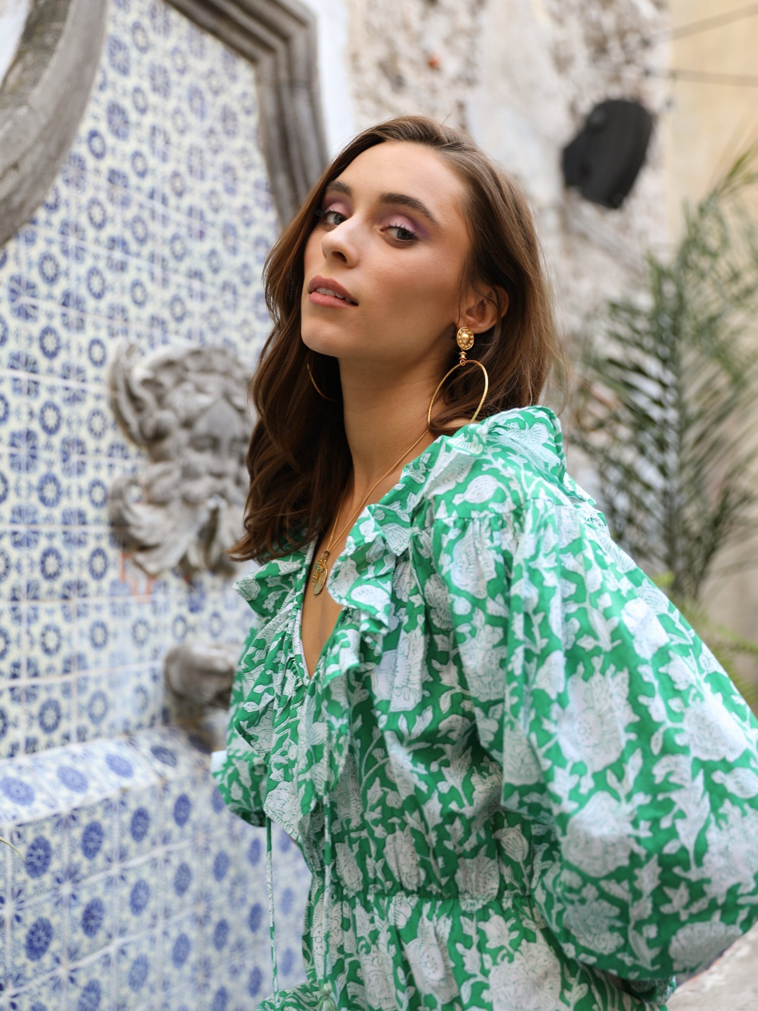 MILLE Clothing June Dress in Green Zinnia
