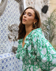 MILLE Clothing June Dress in Green Zinnia
