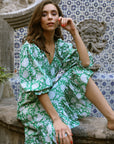 MILLE Clothing June Dress in Green Zinnia