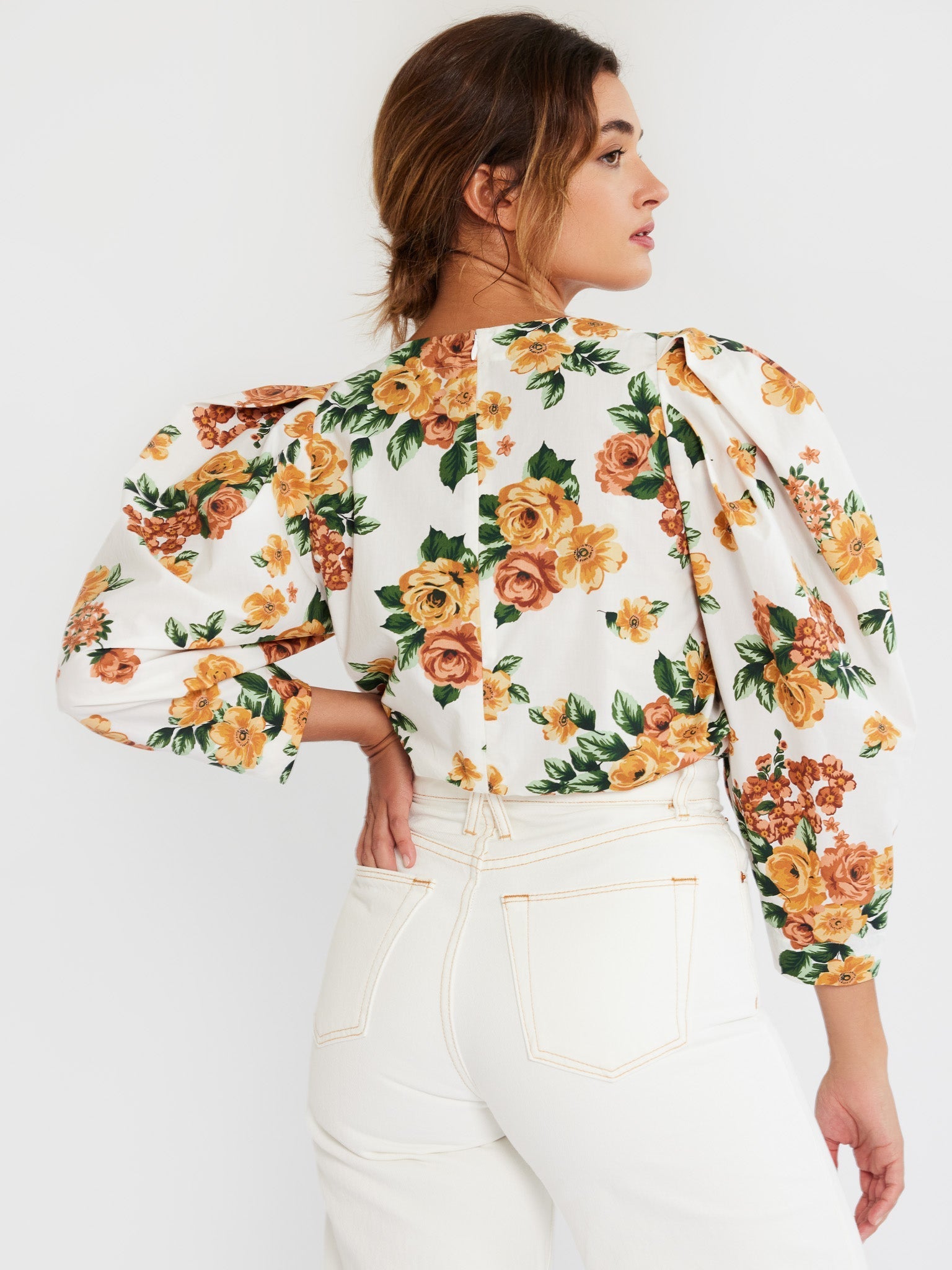 MILLE Clothing Lila Top in Antique Rose Floral