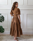 MILLE Clothing Maja Dress in Caramel Eyelet