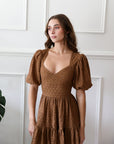 MILLE Clothing Maja Dress in Caramel Eyelet