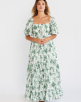 MILLE Clothing Manon Dress in Green Bouquet
