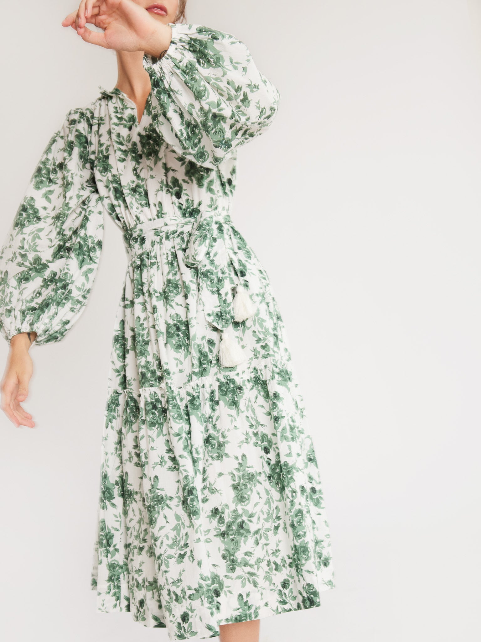 MILLE Clothing Marlo Dress in Green Bouquet