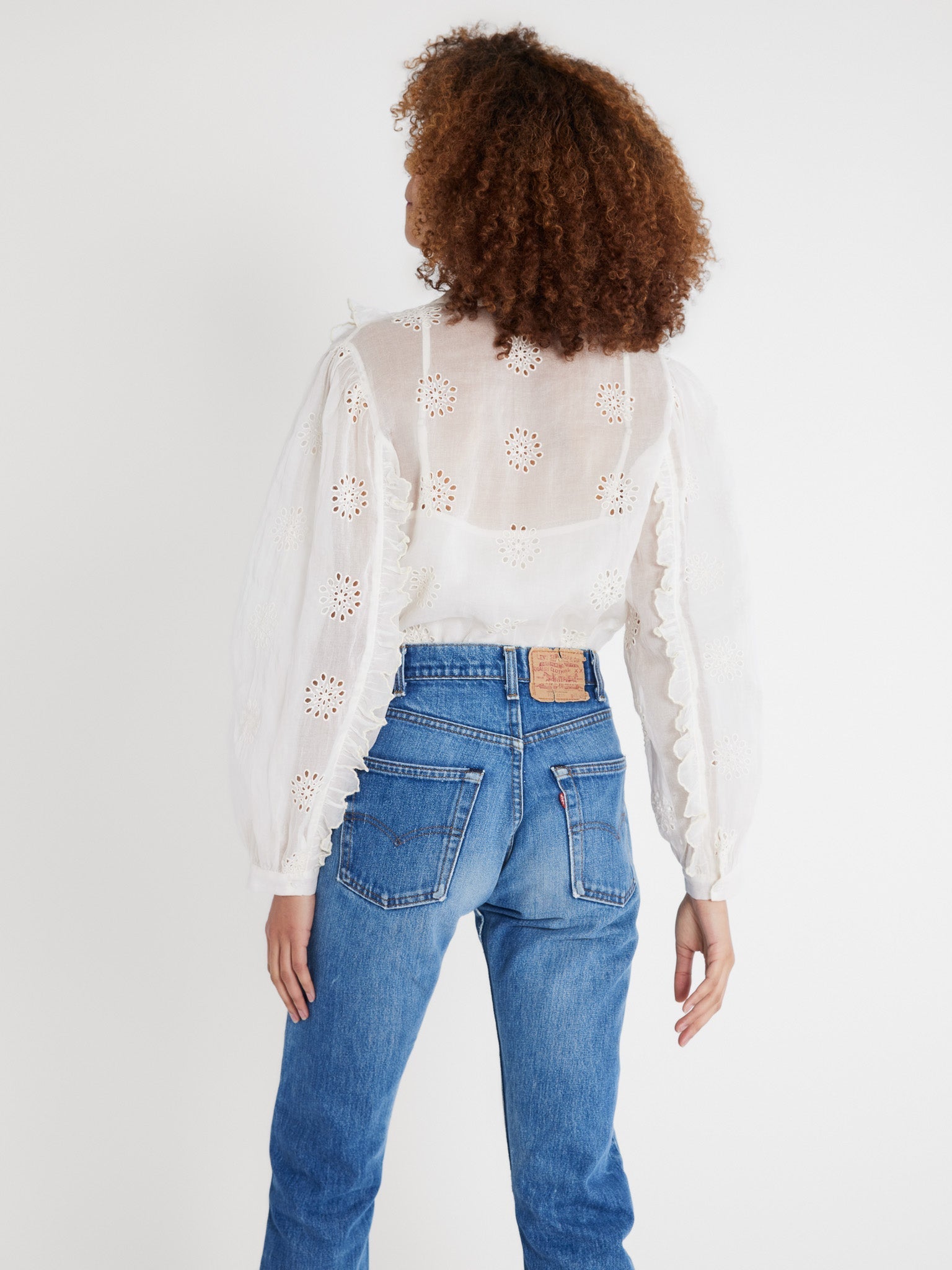 MILLE Clothing Noisette Top in Pearl Organza Eyelet