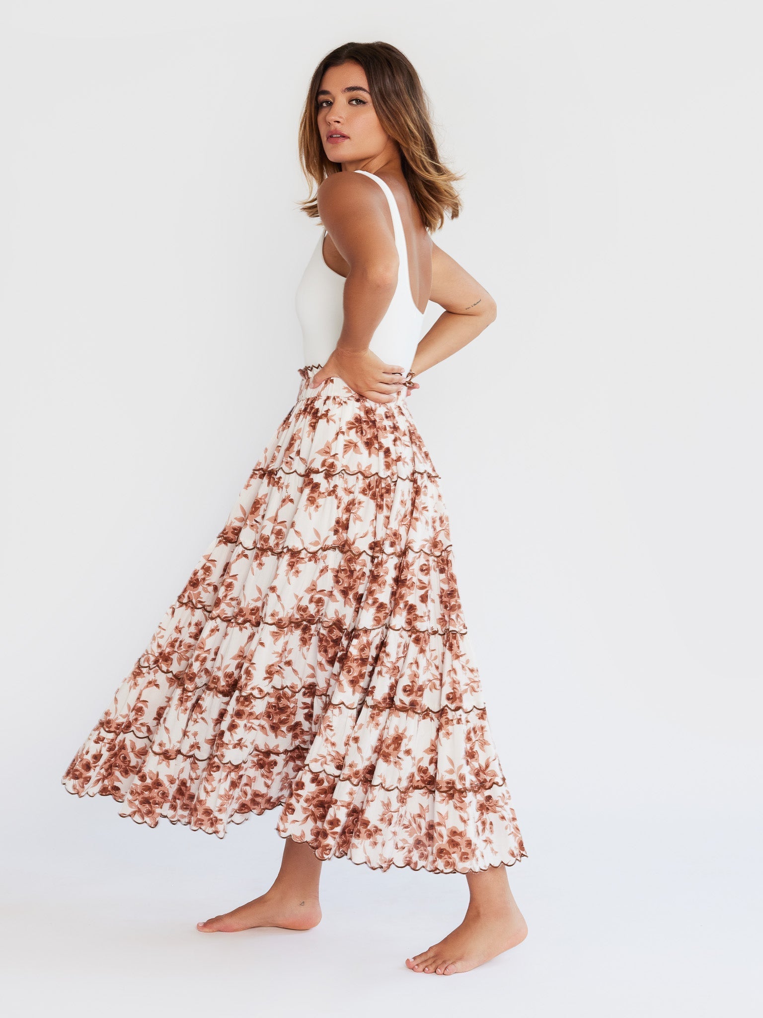 MILLE Clothing Odette Skirt in Cafe Bouquet