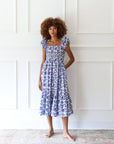 MILLE Clothing Olympia Dress in Blue Floral