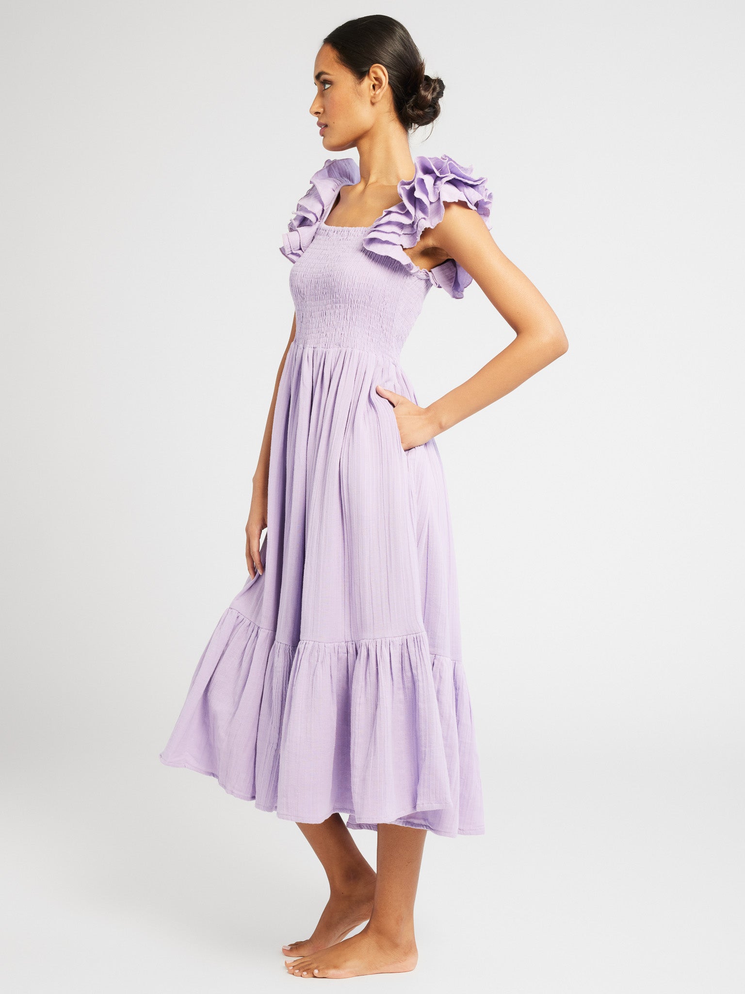 MILLE Clothing Olympia Dress in Taffy Double Gauze