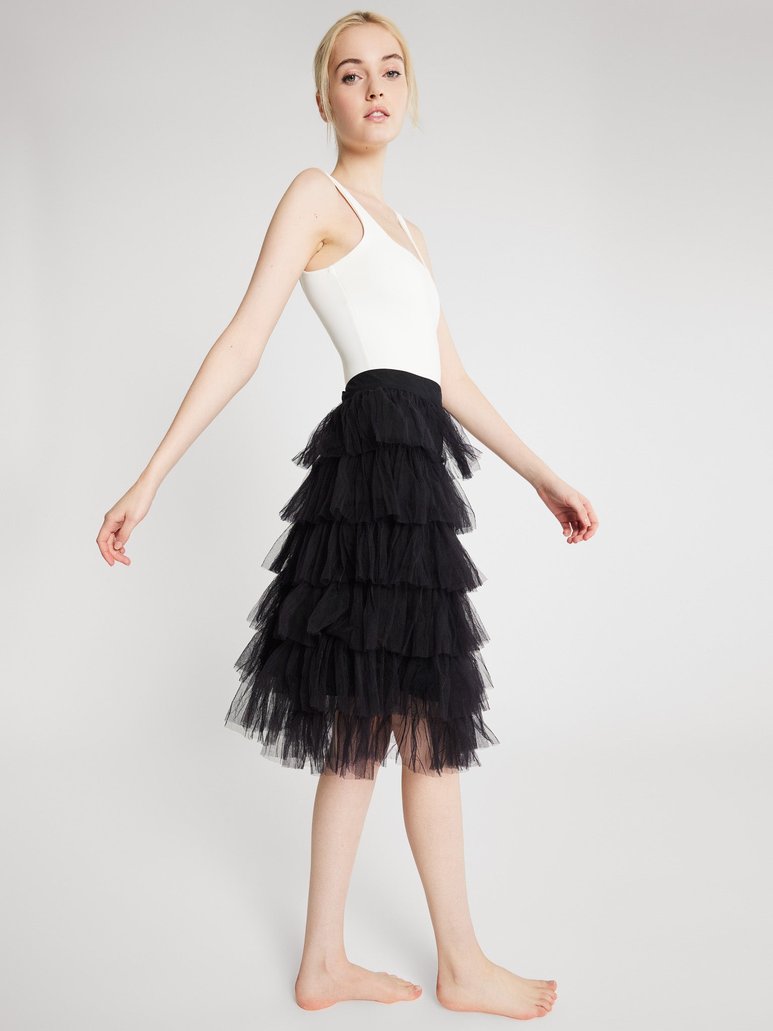 MILLE Clothing Pavlova Skirt in Black Tulle
