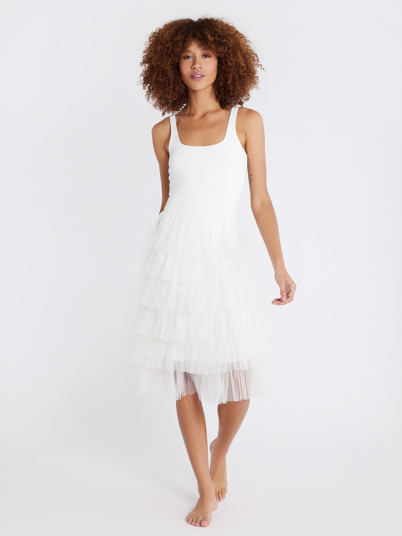 MILLE Clothing Pavlova Skirt in Pearl Tulle